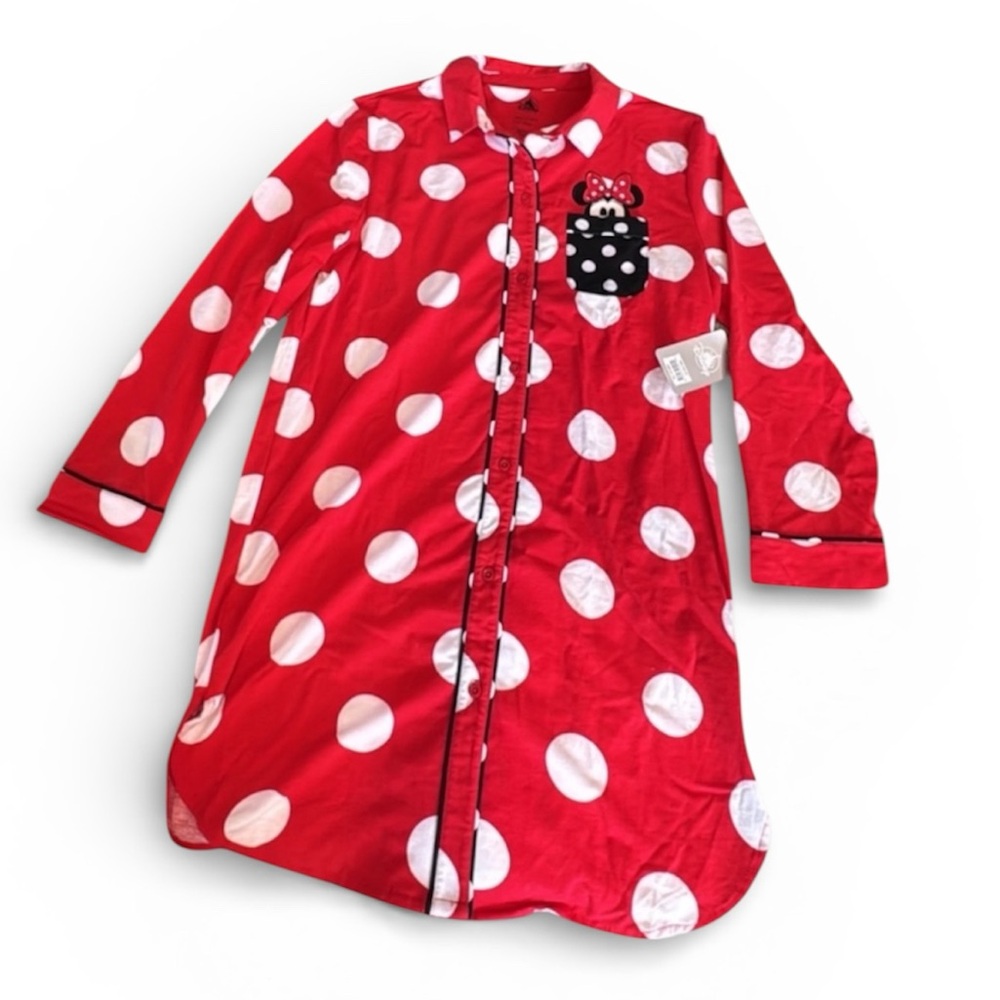 Disney RARE FIND Minnie Mouse polka dot long sleeve nightgown (oversized SMALL)